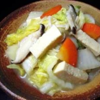凍み豆腐と白菜の味噌炒め